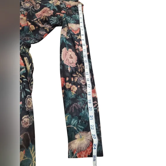 Rebecca Taylor La Vie Faded Garden Mesh Long Sleeve Dress Large - Picture 11 of 16